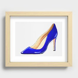Blue High Heel Shoes Recessed Framed Print
