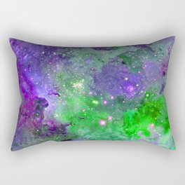 Colorful Cosmos | Dark Violet & Dark Green Rectangular Pillow