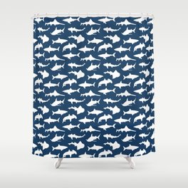 Sharks on Regal Blue Shower Curtain