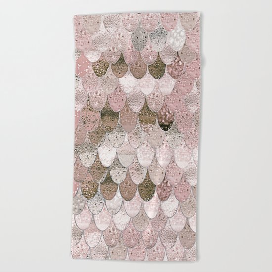 SUMMER MERMAID NUDE ROSEGOLD by Monika Strigel Beach Towel