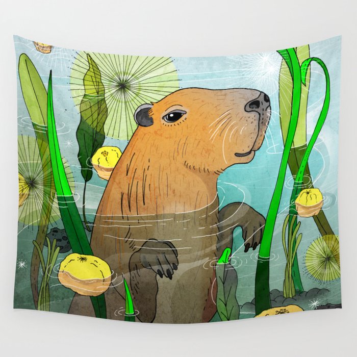 Capybara Wall Tapestry