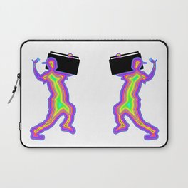 1980s Neon Silhouette with a Boombox Laptop Sleeve