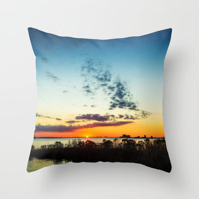 Gulf Coast Sunset Pano Throw Pillow