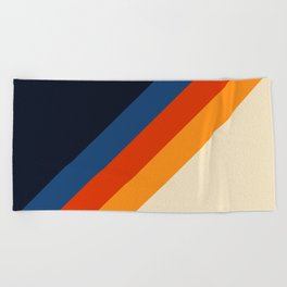 Colorful Classic Retro 70s Vintage Style Stripes - Padona Beach Towel