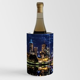 Downtown Melbourne VIC, Australia reflected in the Yarra River, at Night  Wine Chiller