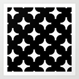 Black Pattern on White Background Retro Mood #decor #society6 #buyart Art Print