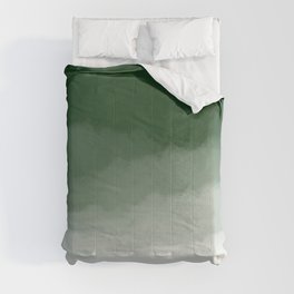 Forest Green Watercolor Ombre (green/white) Comforter