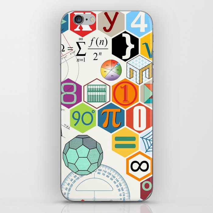 Math in color (white Background) iPhone Skin