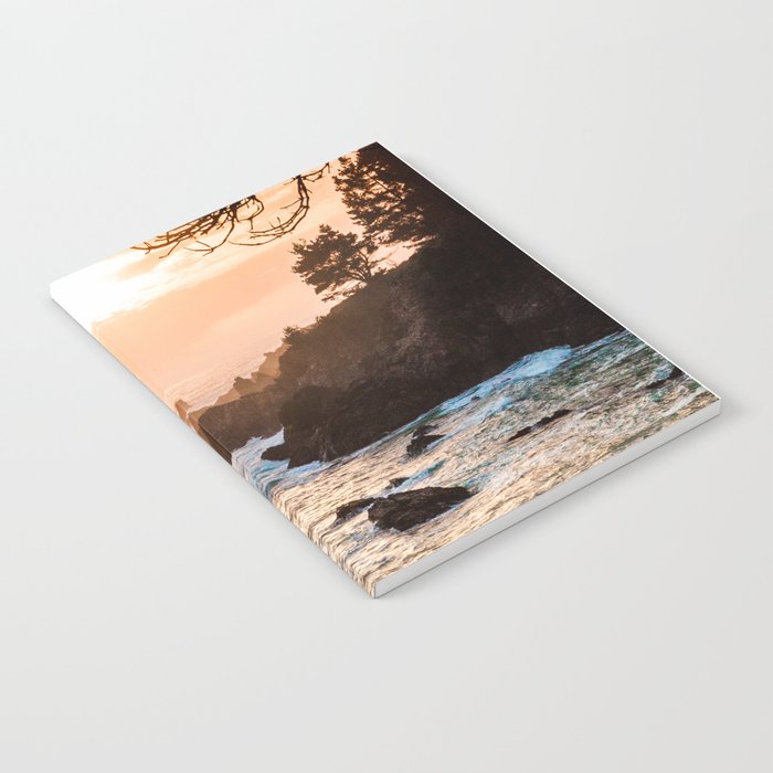 Pink Sunset Over The Pacific on the Sonoma Coast Notebook