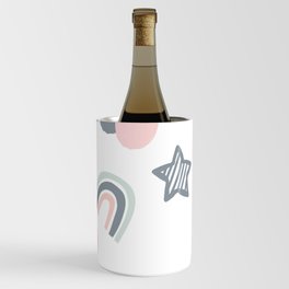 pink and grey stars and rainbows Wine Chiller