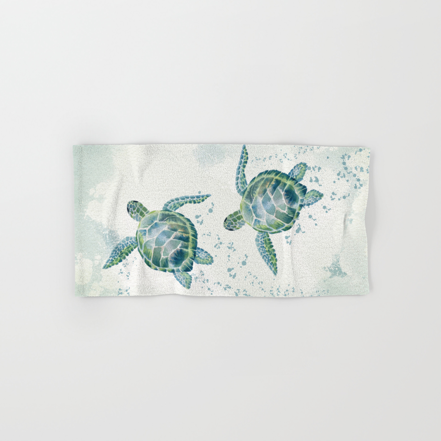 Two Sea Turtles Hand & Bath Towel by Melly Terpening | Society6