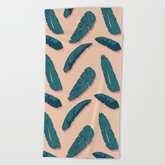 Falling Blue Leaves #society6 #decor #buyart Beach Towel
