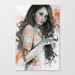 You Lied (nude girl with mandala tattoos) Canvas Print