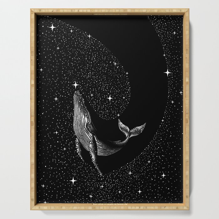 Starry whale (Black Version) Serving Tray