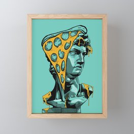 David and the Pizza Slice Framed Mini Art Print