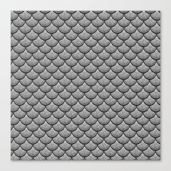 India Ink (Gray) Canvas Print