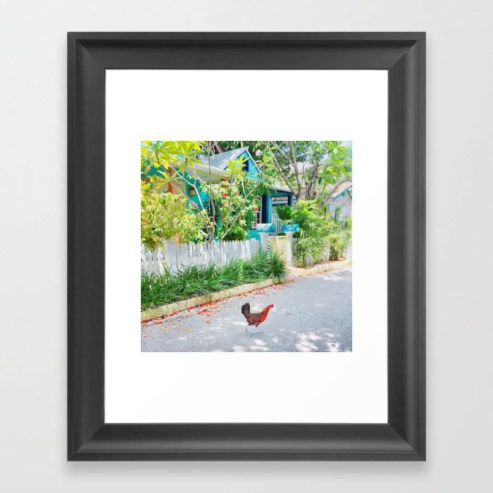 Chicken Crossing Framed Art Print