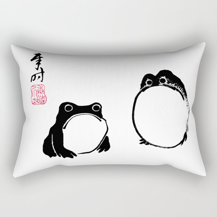 Matsumoto Hoji Frogs  Rectangular Pillow