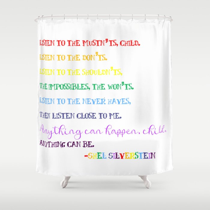 Listen to the Mustn'ts by Shel Silverstein - Child's Room/Nursery Shower Curtain