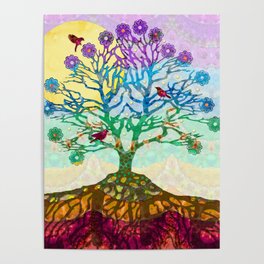 Colorful Tree Of Life Art by Sharon Cummings Poster
