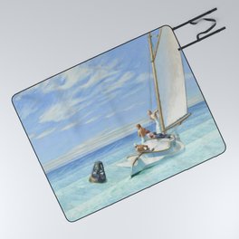Edward Hopper, Ground Swell nautical ocean sailboat landscape painting Picnic Blanket