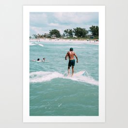 Holmes Beach Surfer Art Print