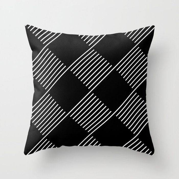 Simple Stripes Black & White Throw Pillow