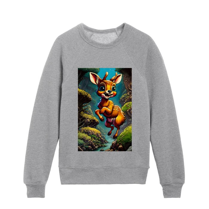 Happy Deer picture Kids Crewneck