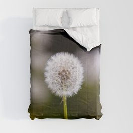Perfection - Portrait of a Perfect Dandelion on Spring Day in Oklahoma Comforter