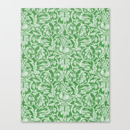 Queen Anne - Green Adaption William Morris Damask Pattern Canvas Print