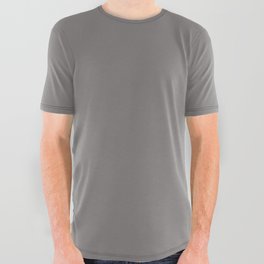 Dark Gray Brown Solid Color Pairs Pantone Steeple Gray 17-1500 TCX Shades of Brown Hues All Over Graphic Tee