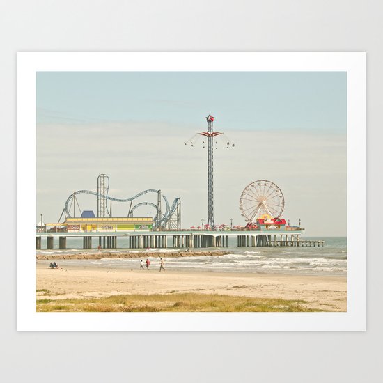 Pleasure Pier Galveston Fun Art Print