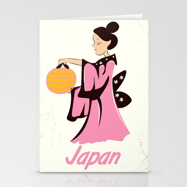 Geisha girl Japan vintage poster Stationery Cards
