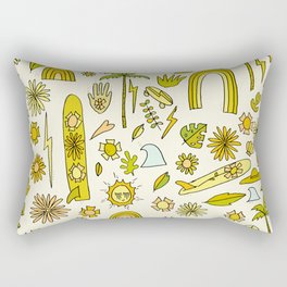 doodle daydreams sunshine and good vibes // retro art by surfy birdy Rectangular Pillow