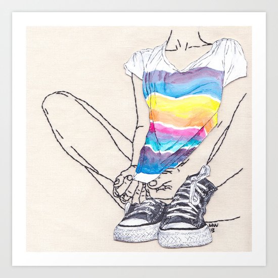 Roarie and Her Chucks Art Print