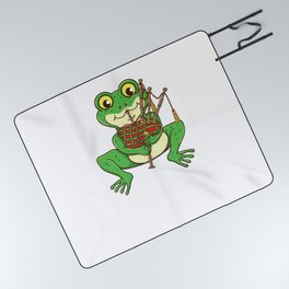 Frog Playing Bagpipe For Bagpipe Player Picnic Blanket