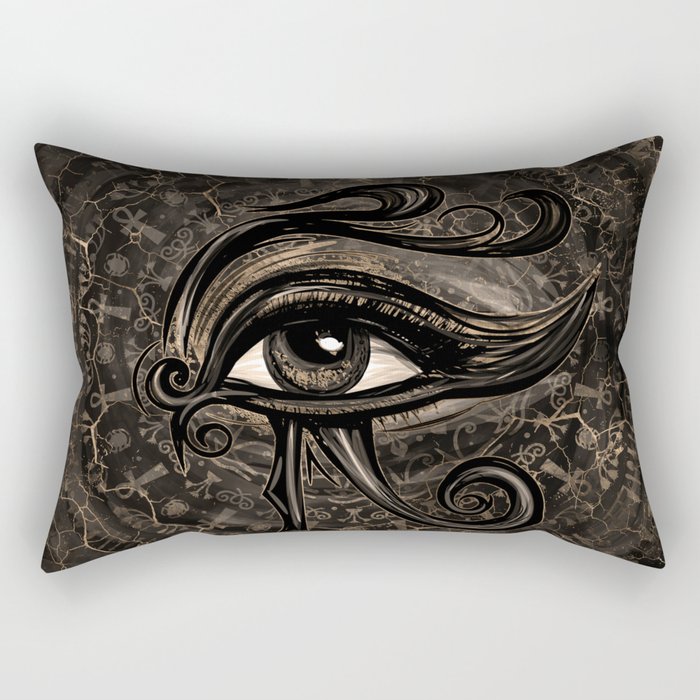 Egyptian Eye of Horus - Wadjet Digital Art Rectangular Pillow