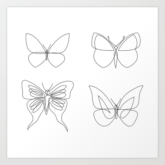 Butterfly collection Art Print