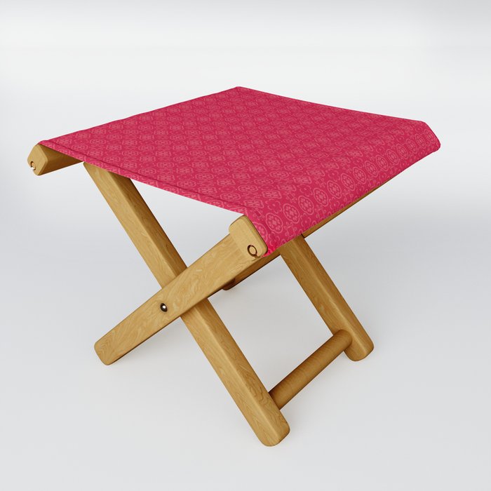 children's pattern-pantone color-solid color-red Folding Stool