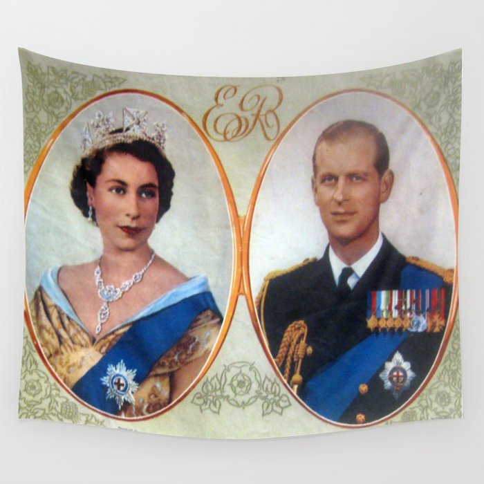 Queen Elizabeth 11 & Prince Philip in 1952 Wall Tapestry ...