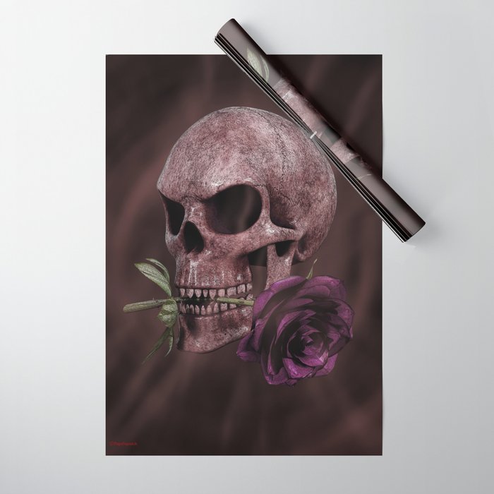SKULL and ROSE Wrapping Paper