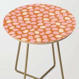 Ink Dot Mosaic Pattern Retro Orange Pink Cream Side Table