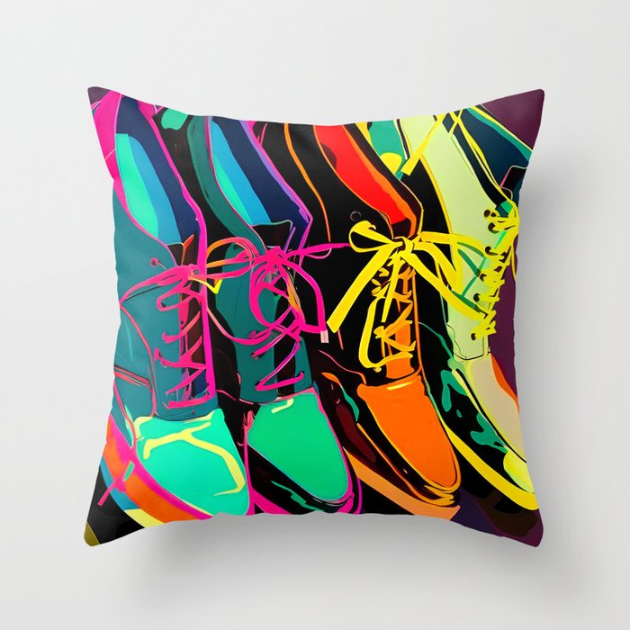 Four Shoes - Pop Art Style Throw Pillow