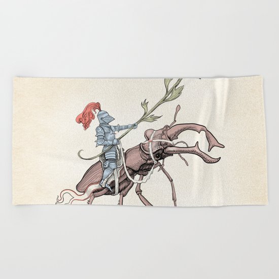 Gentle knight Beach Towel