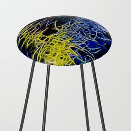 Abstract Neon Colors And Wavy Lines Counter Stool