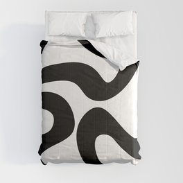 Abstract waves - white and black Comforter