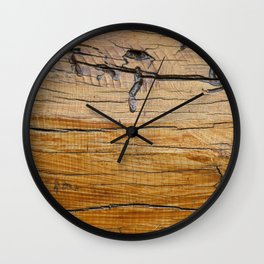Natural wood background, wood slice and organic texture Wall Clock