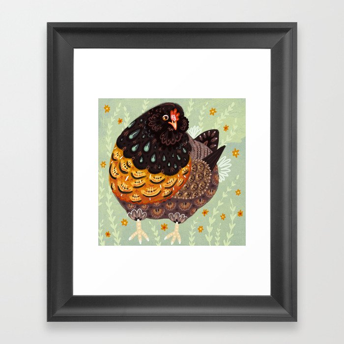 Golden Chicken Framed Art Print