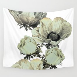 anemone flowers (white background) Wall Tapestry