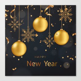 Merry Christmas - Happy New Year - Christmas Background 02 Canvas Print